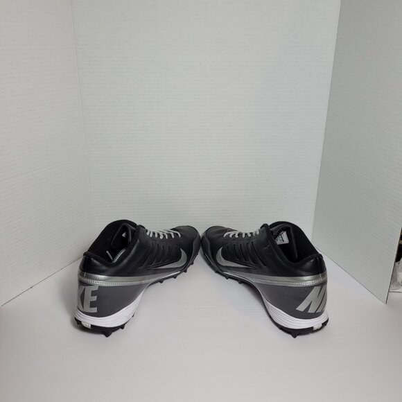 Nike Land Shark 3/4 Black Silver Tornado Football Cleats 511292-009 Mens Size 13 - Picture 7 of 10